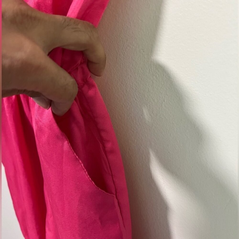 Hot Pink Spaghetti Strap Sleeveless Jumpsuit with Pockets – Size M - Picture 6 of 11